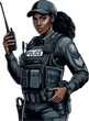 Police illustration artificial intelligence generation