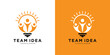 Modern logo design creative ideas teamwork. Premium Vector