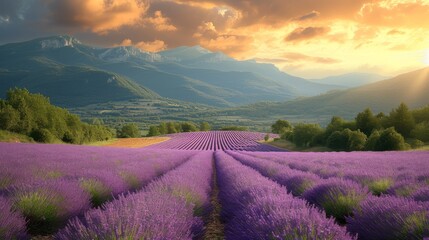 Fields of Lavender in Provence: Endless fields of lavender in Provence, France, with the distinctive fragrance wafting through the air