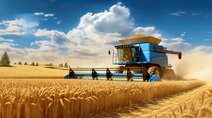 Canvas Print - agriculture combine farm