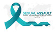Sexual Assault Awareness Month observed every year in April. Holiday, poster, card and background vector illustration design.
