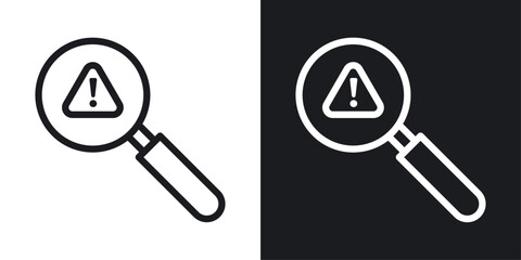 Finding Problem Icon Designed in a Line Style on White background.