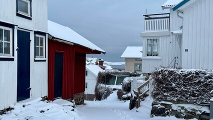 Sticker - snow covered house