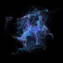 Mystical Nebula Cloud Of Swirling Particles In Space