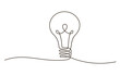 © Nataliia - Continuous one line bulb lamp symbol drawing. Electric light bulb icon. Concept of idea emergence. Vector illustration with editable stroke.