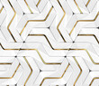 © ADDICTIVE STOCK - 3D Wallpapers white tiles with golden metal decor with modern geometric modules with high quality seamless realistic texture