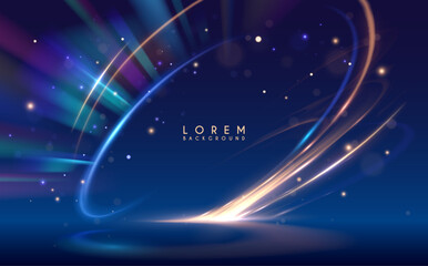 Poster - abstract circle light motion effect background