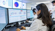 © JR-50 - A collaborative workspace where researchers utilize machine learning models on large datasets to predict disease outcomes and treatments showing interactive dashboards and predictive analytics in