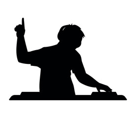 Sticker - dj silhouette mixing