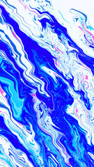 Wall Mural - Bright liquid white blue background. Abstract liquid water wave. Glitch Art trippy digital screen. Backdrop. banner. Template. texture. Creative flyer. Metaverse. Winter ice. NFT card. Cold color.