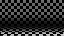 Animation Of Abstract Black And White Checkered Moving Background