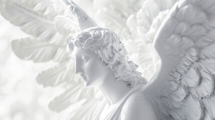 Wall Mural - A heavenly guardian with a kind face and outstretched arms embracing and encouraging writers to let their imaginations run wild and their words flow freely onto the page.