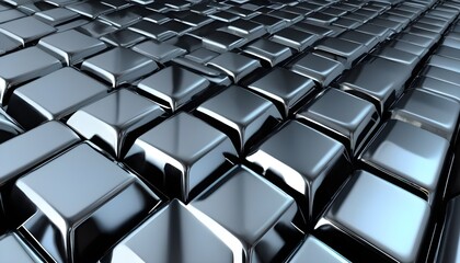 Sticker - 3D cubes chrome  plates floor