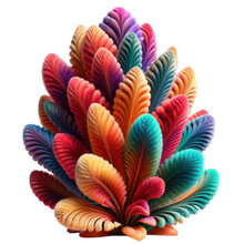 Colorful Cockscomb Flower,3D Rendering Illustration Isolated On Transparent Background
