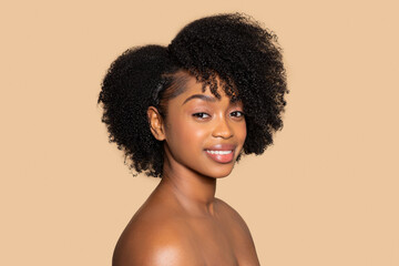 radiant beauty with natural curly hair