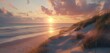 HD capture reveals the serene beauty of a dune beach as the sun sets gracefully.