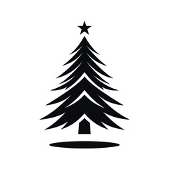 Wall Mural - Christmas tree icon, black silhouette. Vector illustration