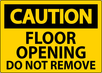 Wall Mural - Caution Sign, Floor Opening Do Not Remove