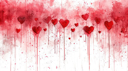 Wall Mural - red love: abstract heart, decorative background, white symbol.