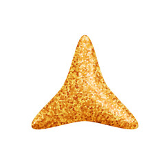 Wall Mural - vector 3d gold glitter star sparkling icon. cute realistic cartoon 3d render of glossy three pointed