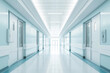 © ungvar - Serene spacious empty hospital hallway with clinic interior AI Generative
