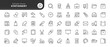 © PaHa - Set of line icons in linear style. Series - Stationery. Office products and supplies for documentation, study and creativity. Outline icon collection. Pictogram and infographic.