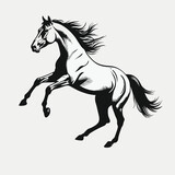Fototapeta Konie - Horse silhouette illustration vector icon logo design