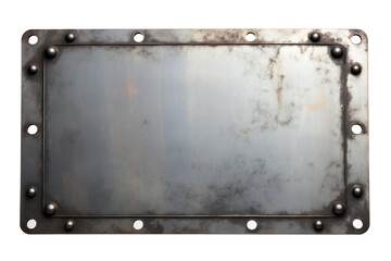 Wall Mural - Metal plate banner isolated on transparent background Generative Ai