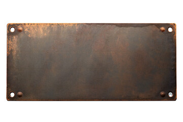 Wall Mural - Metal plate banner isolated on transparent background Generative Ai