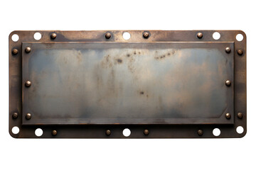 Wall Mural - Metal plate banner isolated on transparent background Generative Ai