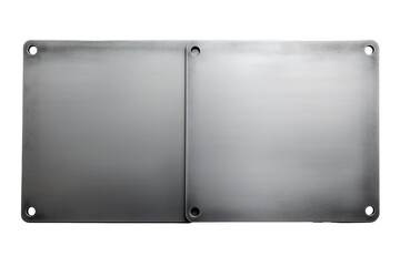Wall Mural - Metal plate banner isolated on transparent background Generative Ai