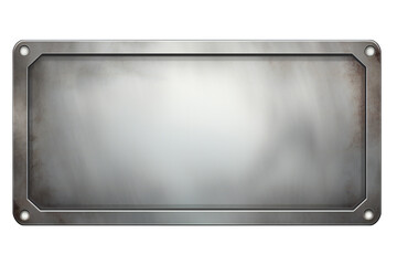 Wall Mural - Metal plate banner isolated on transparent background Generative Ai