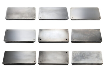 Wall Mural - Metal plate banner isolated on transparent background Generative Ai