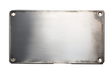 Wall Mural - Metal plate banner isolated on transparent background Generative Ai