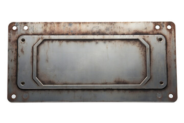 Wall Mural - Metal plate banner isolated on transparent background Generative Ai