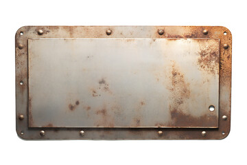 Wall Mural - Metal plate banner isolated on transparent background Generative Ai
