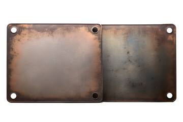 Wall Mural - Metal plate banner isolated on transparent background Generative Ai