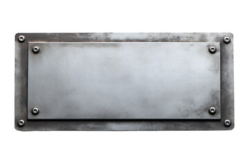 Wall Mural - Metal plate banner isolated on transparent background Generative Ai