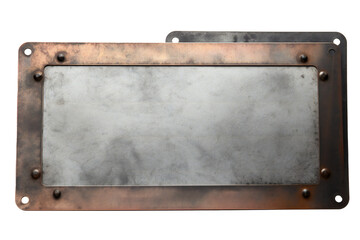 Wall Mural - Metal plate banner isolated on transparent background Generative Ai