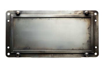 Wall Mural - Metal plate banner isolated on transparent background Generative Ai