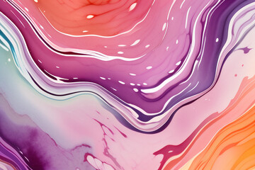 Closeup of abstract watercolor paint background texture with liquid fluid marbled paper texture banner texture. Generative AI (생성형 AI)