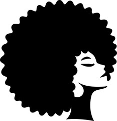 Canvas Print - Silhouette of Black Woman with Afro