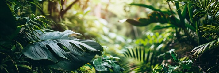 Beautiful green jungle, vibrant and lush, after the rain.