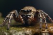 Close-up of spider with 8 legs and probably 8 eyes. Generative AI