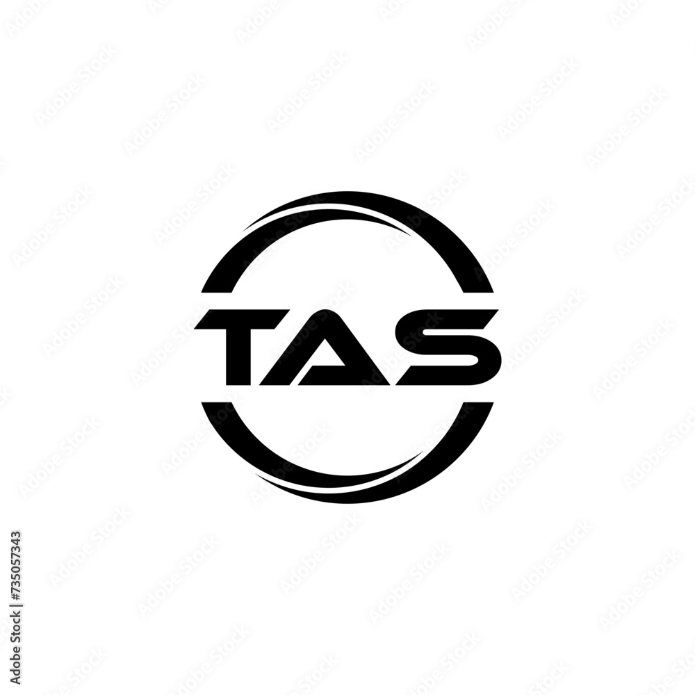 TAS letter logo design with white background in illustrato…