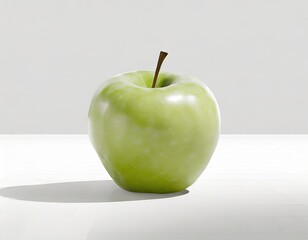 Wall Mural - green apple on a white background