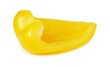 Cut yellow sweet bell pepper isolated on white background