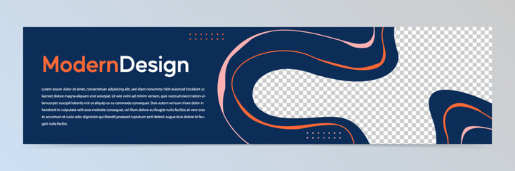 Wall Mural - Modern abstract LinkedIn banner template