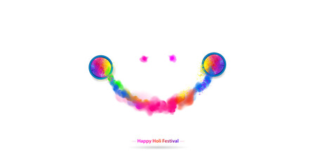 Wall Mural - Happy Holi. Humorous Holi festival Vector poster banner greeting card illustration. Indian festival of colors.