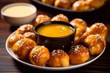 Delicious homemade Small Pretzel Bites with Beer Cheese